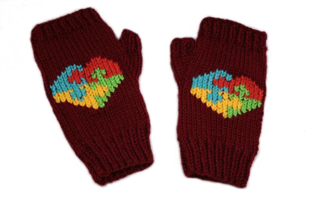 Autism Acceptance Fingerless Mittens
