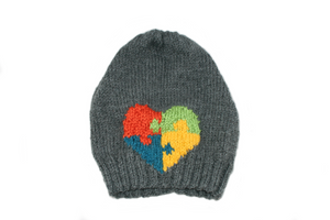 Autism Acceptance Heart Slouchy Hat